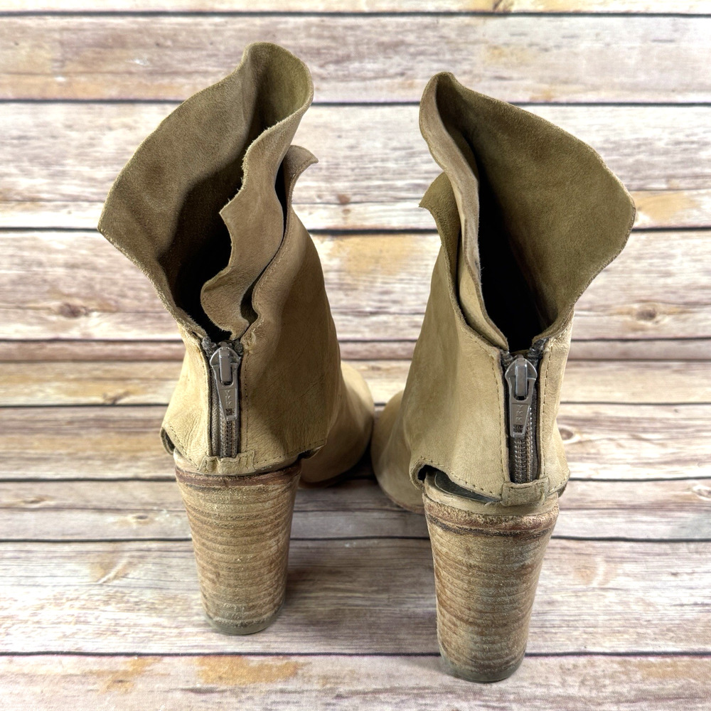 Free People Womens Golden Road Peep Toe Soft Tan Leather Ankle Boots 37/6.5 - Picture 7 of 9